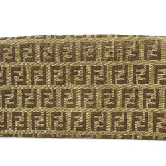 FENDI long wallet zucchino beige canvas ~ leather Authentic used - Picture 3 of 10